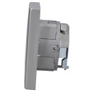 Jung Serie LS Komplett-Set Edelstahl: Cat.6A iso-Anschlussdose UAE-Cat.6A iso-8 Up 0 + ES2969-1UA Abdeckung f. IAE/UAE-Anschlussdose + ES2981 Rahmen 1-fach