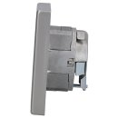Jung Serie LS Komplett-Set Edelstahl: Cat.6A iso-Anschlussdose UAE-Cat.6A iso-8/8 Up 0 + ES2969-2UA Abdeckung f. IAE/UAE-Anschlussdose + ES2981 Rahmen 1-fach