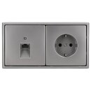 Jung Serie LS Komplett-Set Edelstahl: Cat.6A...
