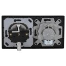 Jung Serie LS Komplett-Set Edelstahl: Cat.6A iso-Anschlussdose UAE-Cat.6A iso-8 Up 0 + ES2969-1UA Abdeckung f. IAE/UAE-Anschlussdose + ES1520 SCHUKO Steckdose + ES2982 Rahmen 2-fach