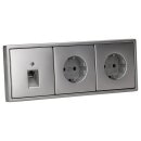 Jung Serie LS Komplett-Set Edelstahl: Cat.6A...