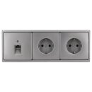 Jung Serie LS Komplett-Set Edelstahl: Cat.6A...