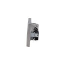 Jung Serie LS Komplett-Set Edelstahl: Cat.6A iso-Anschlussdose UAE-Cat.6A iso-8 Up 0 + ES2969-1UA Abdeckung f. IAE/UAE-Anschlussdose + 2x ES1520 SCHUKO Steckdose + ES2983 Rahmen 3-fach