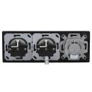 Jung Serie LS Komplett-Set Edelstahl: Cat.6A iso-Anschlussdose UAE-Cat.6A iso-8 Up 0 + ES2969-1UA Abdeckung f. IAE/UAE-Anschlussdose + 2x ES1520 SCHUKO Steckdose + ES2983 Rahmen 3-fach