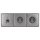 Jung Serie LS Komplett-Set Edelstahl: Cat.6A iso-Anschlussdose UAE-Cat.6A iso-8 Up 0 + ES2969-1UA Abdeckung f. IAE/UAE-Anschlussdose + 2x ES1520 SCHUKO Steckdose + ES2983 Rahmen 3-fach