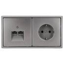 Jung Serie LS Komplett-Set Edelstahl: Cat.6A...