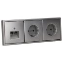 Jung Serie LS Komplett-Set Edelstahl: Cat.6A...