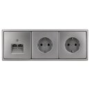 Jung Serie LS Komplett-Set Edelstahl: Cat.6A...