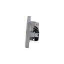 Jung Serie LS Komplett-Set Edelstahl: Cat.6A iso-Anschlussdose UAE-Cat.6A iso-8/8 Up 0 + ES2969-2UA Abdeckung f. IAE/UAE-Anschlussdose + 2x ES1520 SCHUKO Steckdose + ES2983 Rahmen 3-fach