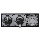 Jung Serie LS Komplett-Set Edelstahl: Cat.6A iso-Anschlussdose UAE-Cat.6A iso-8/8 Up 0 + ES2969-2UA Abdeckung f. IAE/UAE-Anschlussdose + 2x ES1520 SCHUKO Steckdose + ES2983 Rahmen 3-fach