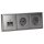 Jung Serie LS Komplett-Set Edelstahl: Cat.6A iso-Anschlussdose UAE-Cat.6A iso-8/8 Up 0 + ES2969-2UA Abdeckung f. IAE/UAE-Anschlussdose + 2x ES1520 SCHUKO Steckdose + ES2983 Rahmen 3-fach