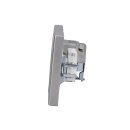 Jung Serie LS Komplett-Set Edelstahl: Cat.6A iso-Anschlussdose iso-8 Up 0 + ES2969-1UA Abdeckung + TAE-Anschlussdose TAE 3x6 NFN Up 0 rw + ES2969T Abdeckung + ES2982 Rahmen 2-fach