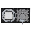 Jung Serie LS Komplett-Set Edelstahl: Cat.6A iso-Anschlussdose iso-8 Up 0 + ES2969-1UA Abdeckung + TAE-Anschlussdose TAE 3x6 NFN Up 0 rw + ES2969T Abdeckung + ES2982 Rahmen 2-fach