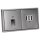 Jung Serie LS Komplett-Set Edelstahl: Cat.6A iso-Anschlussdose iso-8 Up 0 + ES2969-1UA Abdeckung + TAE-Anschlussdose TAE 3x6 NFN Up 0 rw + ES2969T Abdeckung + ES2982 Rahmen 2-fach
