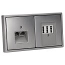 Jung Serie LS Komplett-Set Edelstahl: Cat.6A...