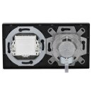 Jung Serie LS Komplett-Set Edelstahl: Cat.6A iso-Anschlussdose iso-8/8 Up 0 + ES2969-2UA Abdeckung + TAE-Anschlussdose TAE 3x6 NFN Up 0 rw + ES2969T Abdeckung + ES2982 Rahmen 2-fach