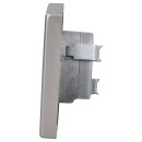 Jung Serie LS Komplett-Set Edelstahl: Antennensteckdose EDU 04 F + ES2990TV Abdeckung f. Antennen-Steckdose + ES2981 Rahmen 1-fach