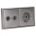 Jung Serie LS Komplett-Set Edelstahl: Antennensteckdose EDU 04 F + ES2990TV Abdeckung f. Antennen-Steckdose + ES1520 SCHUKO Steckdose + ES2982 Rahmen 2-fach