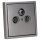 Jung Serie LS Komplett-Set Edelstahl: Triax EDA 302 F Antennendose 3-Loch Stichdose SAT/TV/R + ES2990SAT Abdeckung f. SAT-TV-Steckdose + ES2981 Rahmen 1-fach