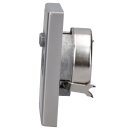 Jung Serie LS Komplett-Set Edelstahl: Antennensteckdose 4-Loch Stichdose ASTRO GUT 400 + ES2990-4SAT2 Abdeckung f. SAT-TV-Steckdose Ankaro + ES2981 Rahmen 1-fach