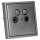 Jung Serie LS Komplett-Set Edelstahl: Antennensteckdose 4-Loch Stichdose ASTRO GUT 400 + ES2990-4SAT2 Abdeckung f. SAT-TV-Steckdose Ankaro + ES2981 Rahmen 1-fach
