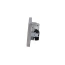 Jung Serie LS Komplett-Set Edelstahl: Antennensteckdose EDU 04 F + ES2990TV Abdeckung + Cat.6A iso-Anschlussdose + ES2969-2UA Abdeckung + ES1520 Steckdose + ES2983 Rahmen 3-fach