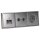 Jung Serie LS Komplett-Set Edelstahl: Antennensteckdose EDU 04 F + ES2990TV Abdeckung + Cat.6A iso-Anschlussdose + ES2969-2UA Abdeckung + ES1520 Steckdose + ES2983 Rahmen 3-fach