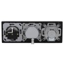 Jung Serie LS Komplett-Set Edelstahl: Antennendose 3-Loch SAT/TV/R + ES2990SAT Abdeckung + Cat.6A iso-Anschlussdose iso-8/8 Up 0 + ES2969-2UA Abdeckung + ES1520 Steckdose + ES2983 Rahmen 3-fach