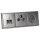 Jung Serie LS Komplett-Set Edelstahl: Antennendose 3-Loch SAT/TV/R + ES2990SAT Abdeckung + Cat.6A iso-Anschlussdose iso-8/8 Up 0 + ES2969-2UA Abdeckung + ES1520 Steckdose + ES2983 Rahmen 3-fach