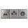 Jung Serie LS Komplett-Set Edelstahl: Antennendose 3-Loch SAT/TV/R + ES2990SAT Abdeckung + Cat.6A iso-Anschlussdose iso-8/8 Up 0 + ES2969-2UA Abdeckung + ES1520 Steckdose + ES2983 Rahmen 3-fach