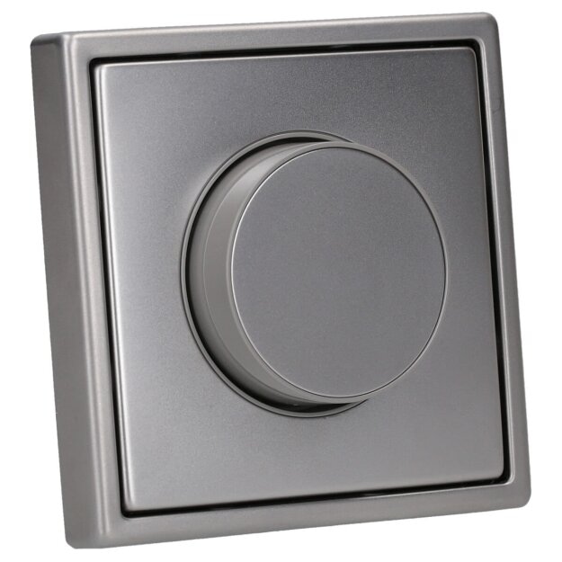 Jung Serie LS Komplett-Set Edelstahl: 1730DD Drehdimmer Standard LED + ES1740 Abdeckung mit Drehknopf + ES2981 Rahmen 1-fach