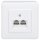 RKB Netzwerkdose / Datendose LAN mit Unterputz-Abdeckung reinweiß 80000002 + Aufputz-Adapter  80000092, 5 Gbit/s, 2-fach RJ45  - passend für Cat.6- und Cat.7 Netzwerk-Kabel