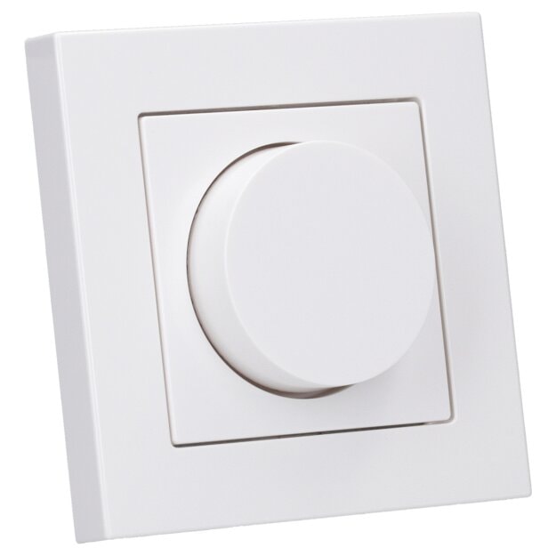 Jung Serie A Komplett-Set Alpinweiß: 1730DD Drehdimmer Standard LED + A1740WW Abdeckung mit Drehknopf + A5581BFWW Rahmen 1-fach