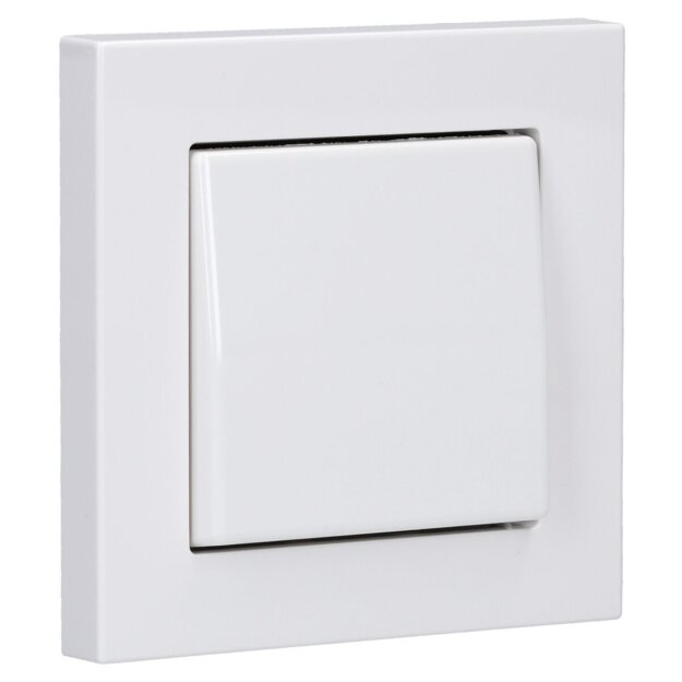 Jung Serie A Komplett-Set Alpinweiß: 1710DE Tastdimmer Standard LED + AS1700WW Steuertaste Standard + A5581BFWW Rahmen 1-fach