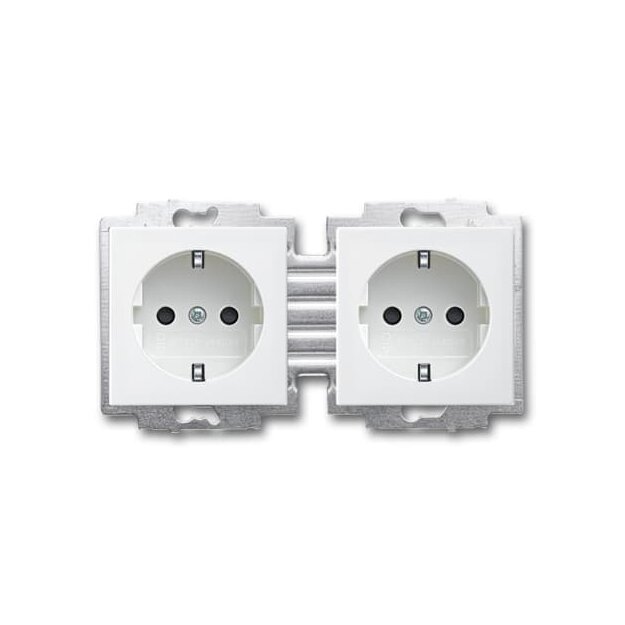 Busch-Jaeger 20-2 EUCB-914-503 SCHUKO® Doppelsteckdosen-Einsatz Safety+ "durchverdrahtet" mit Zentralscheiben 2CKA002014A1483