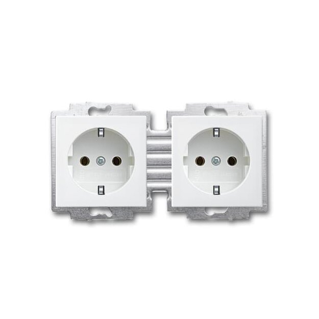 Busch-Jaeger 20-2 EUC-914-503 SCHUKO® Doppelsteckdosen-Einsatz 2-fach Busch-balance® SI Alpinweiß 2CKA002014A1482