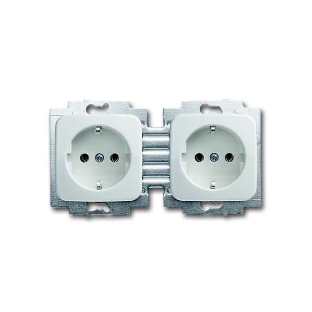 Busch-Jaeger 20-2 EUC-214-503 SCHUKO® Doppelsteckdosen-Einsatz 2-fach Reflex SI Alpinweiß 2CKA002014A1473