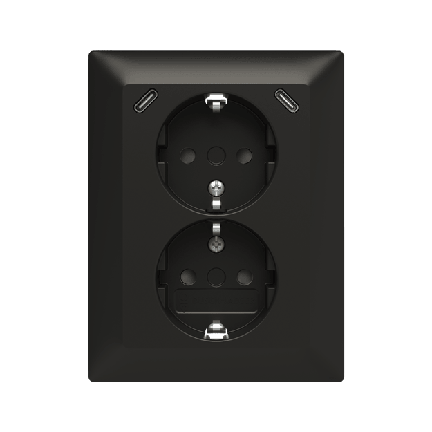 Busch-Jaeger 202EUJRB2USBC-915 SCHUKO® USB-Doppelsteckdose Safety+ mit 2x USB C 2TKA00006192