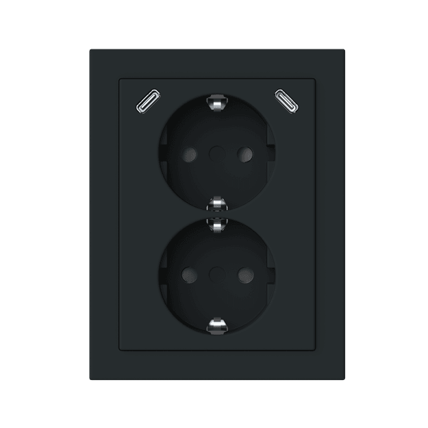 Busch-Jaeger 202EAPJB2USBC-885 SCHUKO® USB-Doppelsteckdose Safety+ mit 2x USB C Aufputz/Eckmontage 2TKA00006024