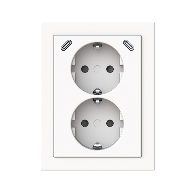Busch-Jaeger 202EAPJB2USBC-84 SCHUKO® USB-Doppelsteckdose Safety+ mit 2x USB C Aufputz/Eckmontage 2TKA00006023