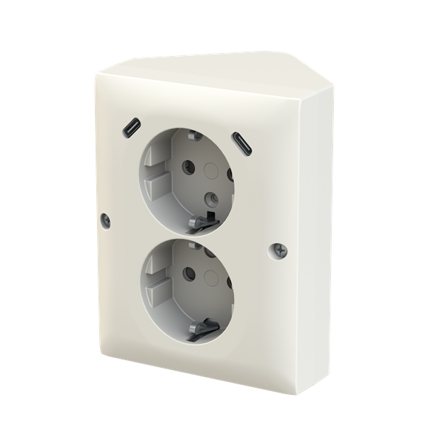Busch-Jaeger 202EAPJB2USBC-914 SCHUKO® USB-Doppelsteckdose Safety+ mit 2x USB C Aufputz/Eckmontage 2TKA00006022