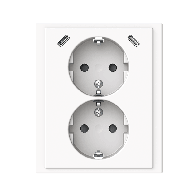 Busch-Jaeger 202EUJRB2USBC-84 SCHUKO® USB-Doppelsteckdose Safety+ mit 2x USB C 2TKA00006020