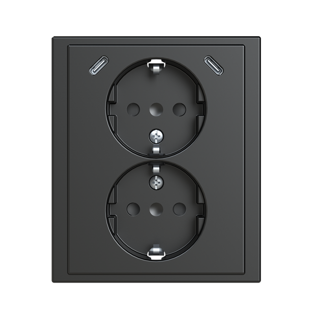 Busch-Jaeger 202EUJRB2USBC-81 SCHUKO® USB-Doppelsteckdose Safety+ mit 2x USB C 2TKA00006019