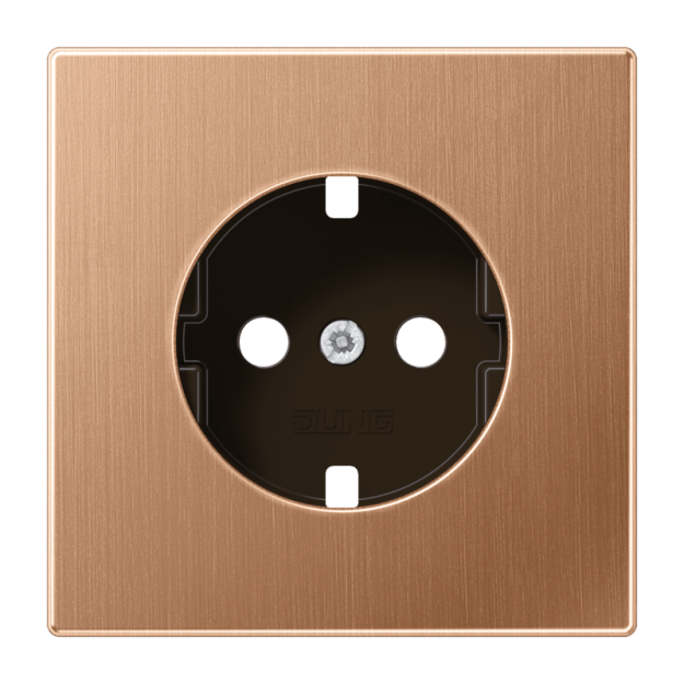 Jung BRG1520PL Zentralplatte für SCHUKO®-Steckdoseneinsätze Metall PVD-beschichtet Serie LS Bronze gebürstet