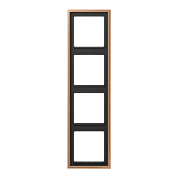 Jung BRG2984 Rahmen 4fach LS 990 Metall PVD-beschichtet Bronze gebürstet Aufputz