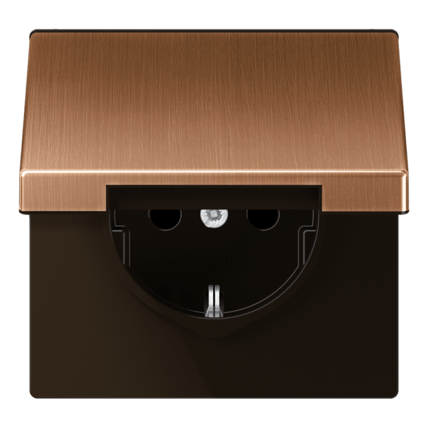Jung BRG1520KL SCHUKO®-Steckdose 16 A 250 V ~ Klappdeckel Metall PVD-beschichtet Serie LS Bronze gebürstet