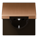 Jung BRG1520KL SCHUKO®-Steckdose 16 A 250 V ~ Klappdeckel Metall PVD-beschichtet Serie LS Bronze gebürstet