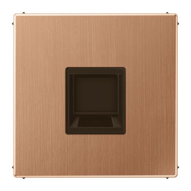 Jung BRG1969-1WE Abdeckung (gerastet) für Modular-Jack-Steckbuchsen 1fach UMA-CAT6A RADIALL Panduit Assmann Metall PVD-beschichtet Serie LS Bronze gebürstet Aufputz