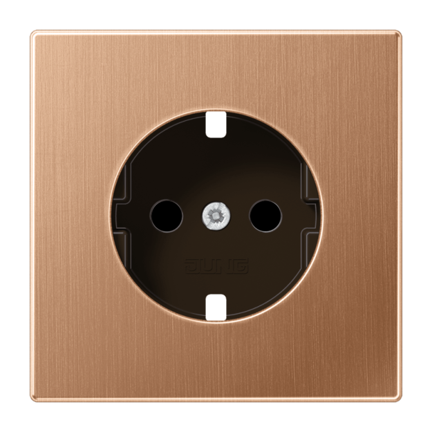 Jung BRG1520KIPL Zentralplatte für SCHUKO®-Steckdoseneinsätze Safety Plus Metall PVD-beschichtet Serie LS Bronze gebürstet