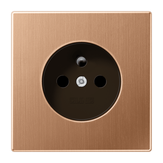 Jung BRG1521FKIPL-1 Zentralplatte für Steckdoseneinsatz französisch/belgisches System Safety Plus Metall PVD-beschichtet Serie LS Bronze gebürstet